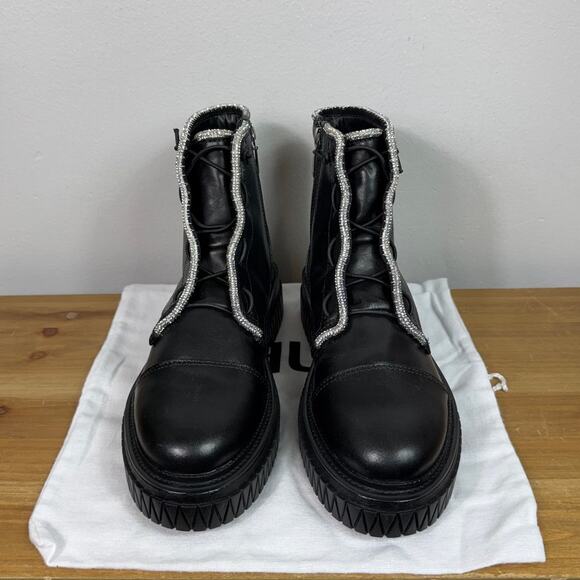 Schutz Amirah Boots in Black Leather Women's Size 9.5 - Picture 2 of 10